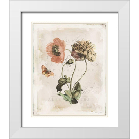 Antiquarian Blooms IV White Modern Wood Framed Art Print with Double Matting by Pertiet, Katie