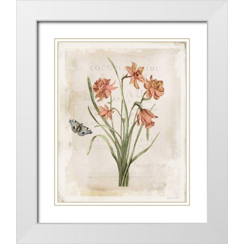 Antiquarian Blooms V White Modern Wood Framed Art Print with Double Matting by Pertiet, Katie
