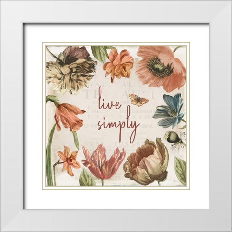 Antiquarian Blooms VII White Modern Wood Framed Art Print with Double Matting by Pertiet, Katie