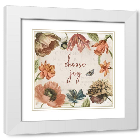 Antiquarian Blooms VIII White Modern Wood Framed Art Print with Double Matting by Pertiet, Katie