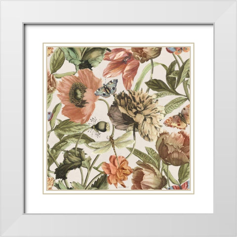 Antiquarian Blooms Pattern IA White Modern Wood Framed Art Print with Double Matting by Pertiet, Katie