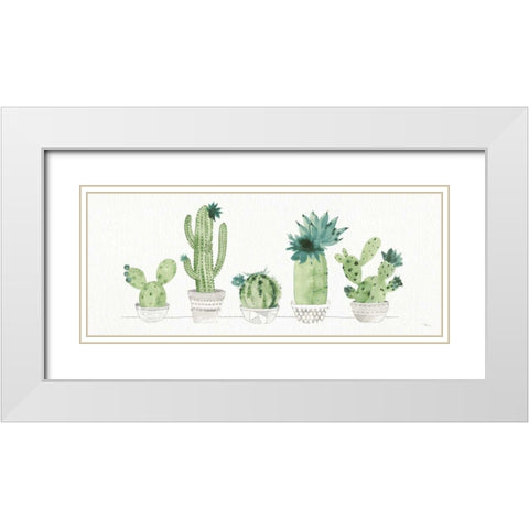 Sweet Succulents I Panel White Modern Wood Framed Art Print with Double Matting by Studio, Pela