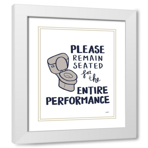 Bathroom Etiquette III Navy Gray White Modern Wood Framed Art Print with Double Matting by York, Leah