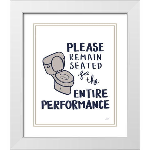 Bathroom Etiquette III Navy Gray White Modern Wood Framed Art Print with Double Matting by York, Leah