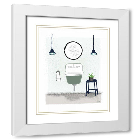 Bold Bath II BG White Modern Wood Framed Art Print with Double Matting by Averinos, Melissa