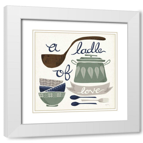 A Ladle of Love Winter White Modern Wood Framed Art Print with Double Matting by Urban, Mary