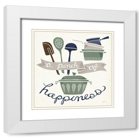 A Pinch of Happiness Winter White Modern Wood Framed Art Print with Double Matting by Urban, Mary