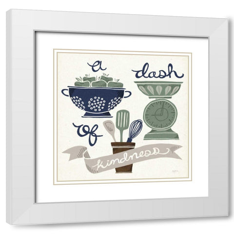 A Dash of Kindness Winter White Modern Wood Framed Art Print with Double Matting by Urban, Mary