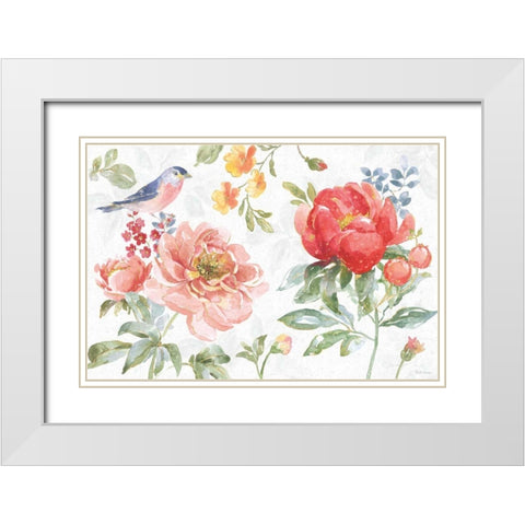 Floral Focus I White Modern Wood Framed Art Print with Double Matting by Grove, Beth