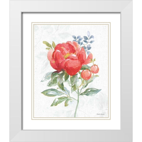 Floral Focus VII White Modern Wood Framed Art Print with Double Matting by Grove, Beth