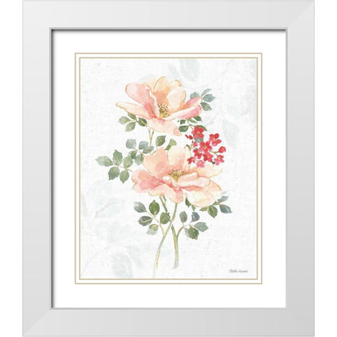 Floral Focus VIII White Modern Wood Framed Art Print with Double Matting by Grove, Beth