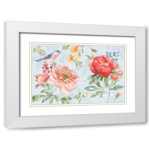 Floral Focus I Blue White Modern Wood Framed Art Print with Double Matting by Grove, Beth