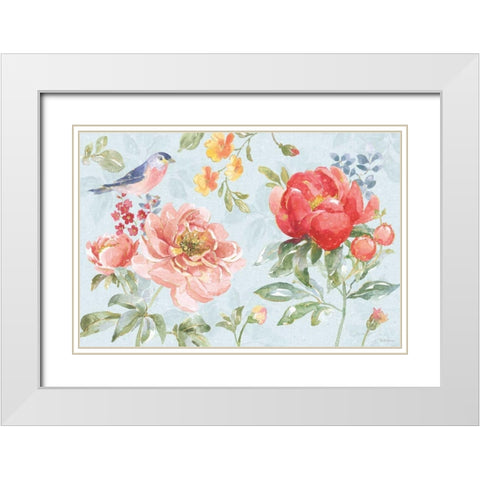 Floral Focus I Blue White Modern Wood Framed Art Print with Double Matting by Grove, Beth
