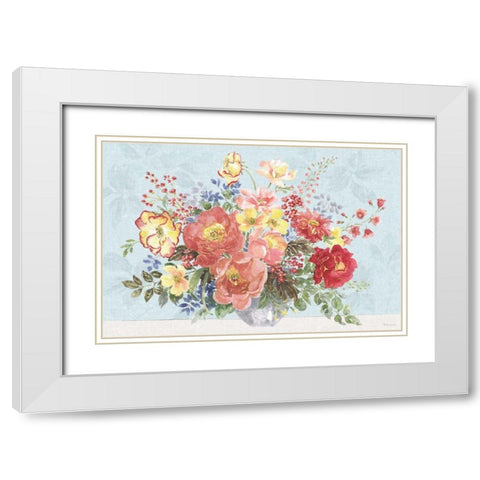 Floral Focus V Blue White Modern Wood Framed Art Print with Double Matting by Grove, Beth