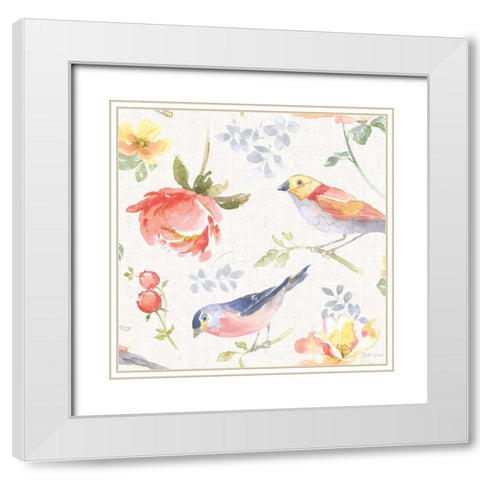 Floral Focus Pattern IIIA White Modern Wood Framed Art Print with Double Matting by Grove, Beth