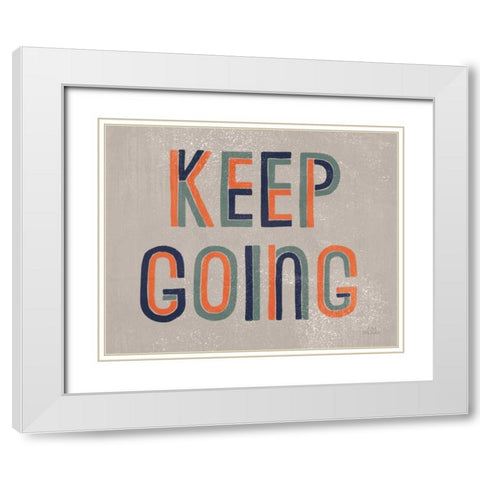 Retro Words II Gray Crop White Modern Wood Framed Art Print with Double Matting by Marshall, Laura