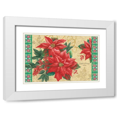 Christmas Floral White Modern Wood Framed Art Print with Double Matting by Grove, Beth