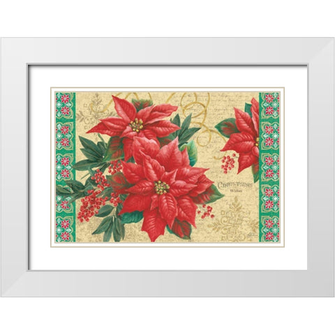 Christmas Floral White Modern Wood Framed Art Print with Double Matting by Grove, Beth