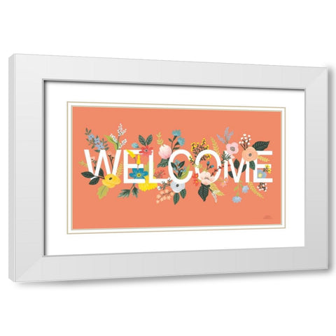 Wild Garden I Welcome White Modern Wood Framed Art Print with Double Matting by Marshall, Laura