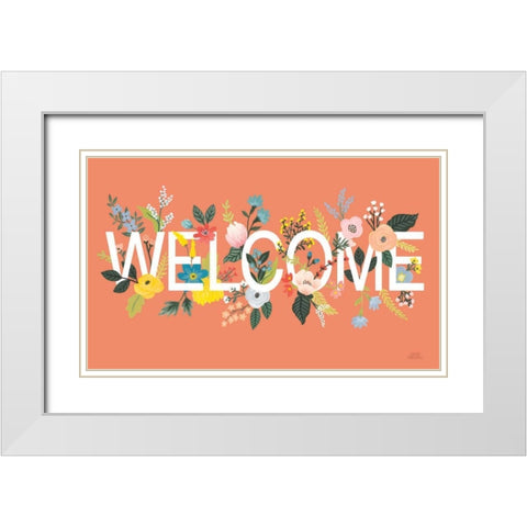Wild Garden I Welcome White Modern Wood Framed Art Print with Double Matting by Marshall, Laura