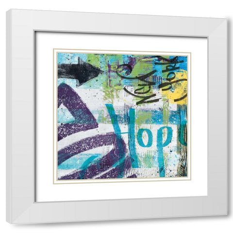 City Graffiti II White Modern Wood Framed Art Print with Double Matting by Wild Apple Portfolio