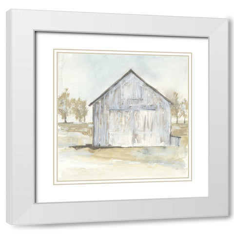 White Barn I White Modern Wood Framed Art Print with Double Matting by Paschke, Chris