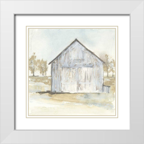 White Barn I White Modern Wood Framed Art Print with Double Matting by Paschke, Chris