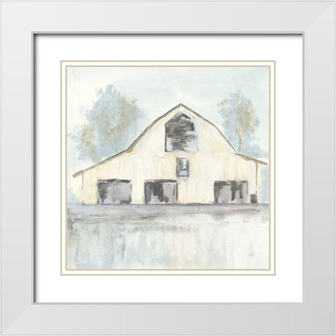 White Barn V White Modern Wood Framed Art Print with Double Matting by Paschke, Chris