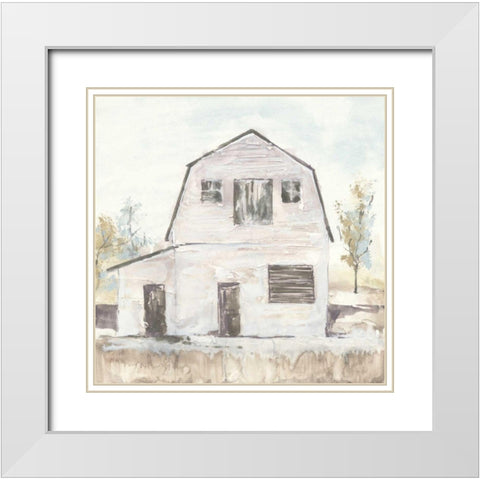 White Barn VI White Modern Wood Framed Art Print with Double Matting by Paschke, Chris