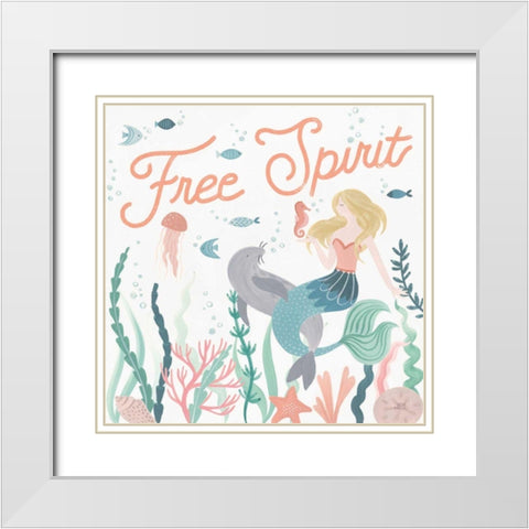 Under the Sea II White Modern Wood Framed Art Print with Double Matting by Marshall, Laura