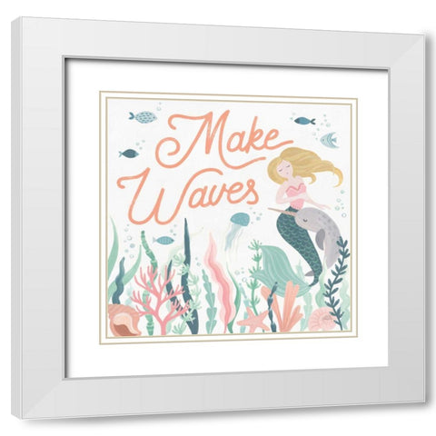 Under the Sea IV White Modern Wood Framed Art Print with Double Matting by Marshall, Laura