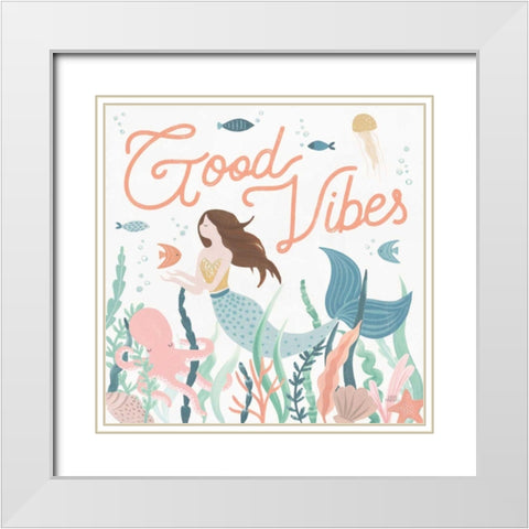 Under the Sea V White Modern Wood Framed Art Print with Double Matting by Marshall, Laura