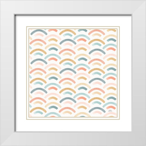 Under the Sea Pattern VA White Modern Wood Framed Art Print with Double Matting by Marshall, Laura