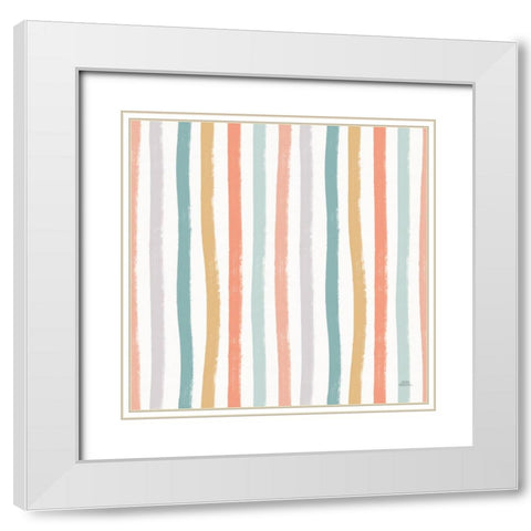Under the Sea Pattern VIIIA White Modern Wood Framed Art Print with Double Matting by Marshall, Laura