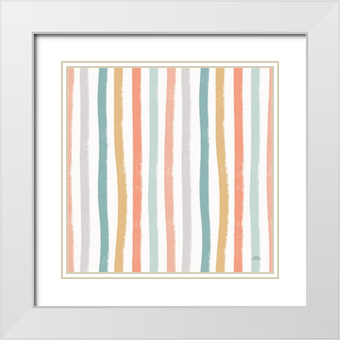 Under the Sea Pattern VIIIA White Modern Wood Framed Art Print with Double Matting by Marshall, Laura