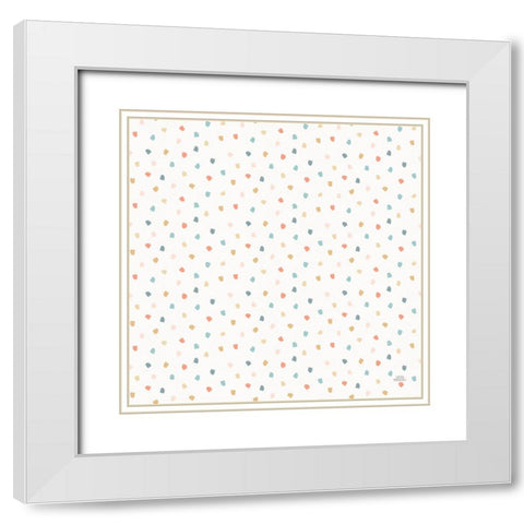 Under the Sea Pattern XIVA White Modern Wood Framed Art Print with Double Matting by Marshall, Laura