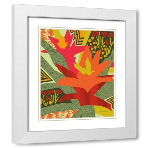 Bromeliad White Modern Wood Framed Art Print with Double Matting by Gallagher, Megan