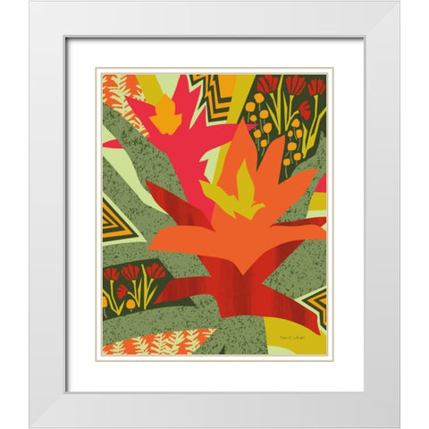 Bromeliad White Modern Wood Framed Art Print with Double Matting by Gallagher, Megan
