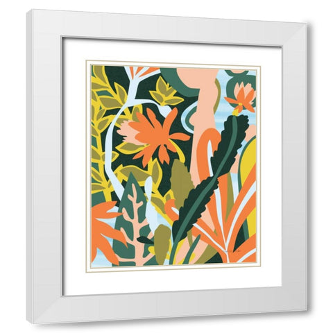 Cactus Flower White Modern Wood Framed Art Print with Double Matting by Gallagher, Megan
