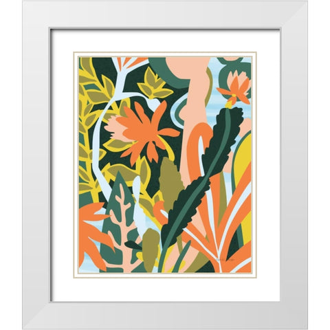 Cactus Flower White Modern Wood Framed Art Print with Double Matting by Gallagher, Megan