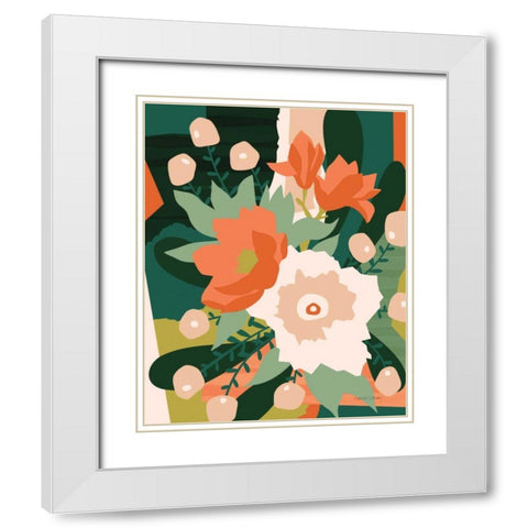 Stained Glass White Modern Wood Framed Art Print with Double Matting by Gallagher, Megan
