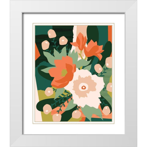 Stained Glass White Modern Wood Framed Art Print with Double Matting by Gallagher, Megan