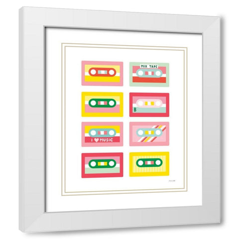 Lets Listen to Music III White Modern Wood Framed Art Print with Double Matting by Kelle, Ann