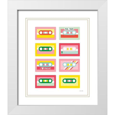 Lets Listen to Music III White Modern Wood Framed Art Print with Double Matting by Kelle, Ann