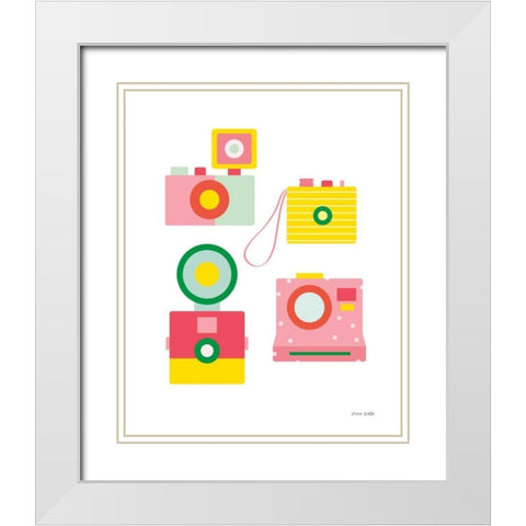 Camera Shy II White Modern Wood Framed Art Print with Double Matting by Kelle, Ann
