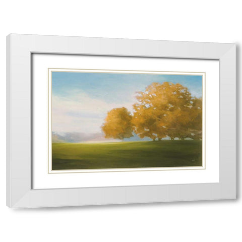 Autumn Glow Gold White Modern Wood Framed Art Print with Double Matting by Purinton, Julia
