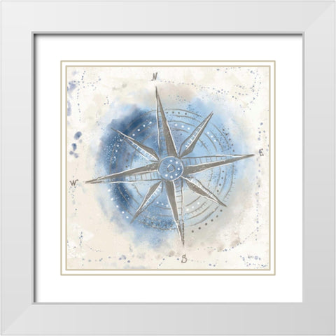 Explore the World II Blue Brown White Modern Wood Framed Art Print with Double Matting by Charron, Veronique