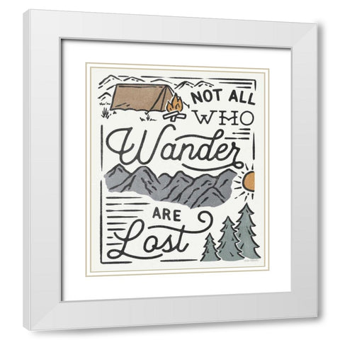 Adventurous V Wander White Modern Wood Framed Art Print with Double Matting by Marshall, Laura