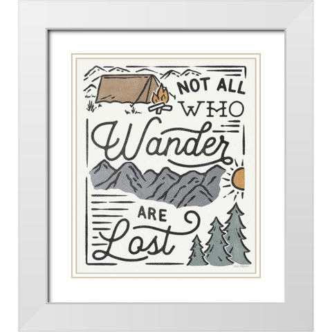 Adventurous V Wander White Modern Wood Framed Art Print with Double Matting by Marshall, Laura