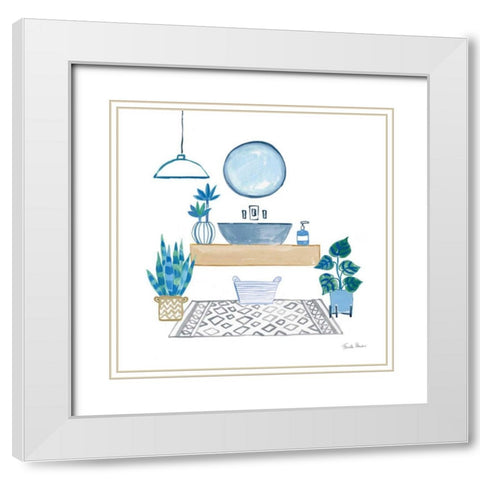 Relax I White Modern Wood Framed Art Print with Double Matting by Zaman, Farida
